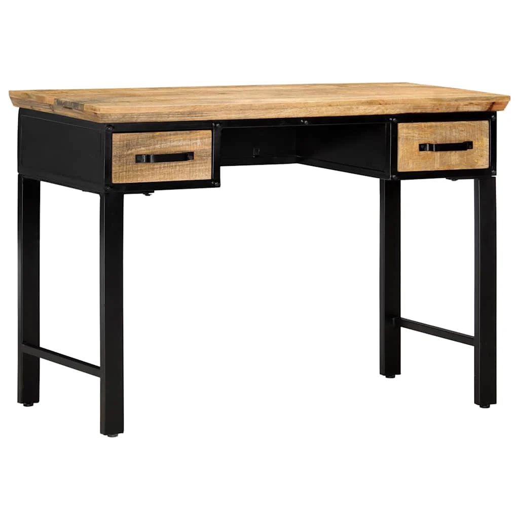 Table d'écriture 110 x 50 x 76 cm brun bois massif de manguier – vue de dos
