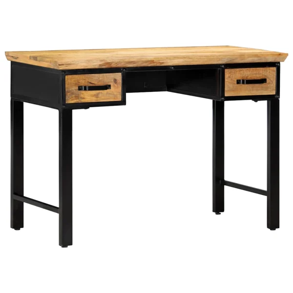 Table d'écriture 110 x 50 x 76 cm brun bois massif de manguier – vue d’ensemble