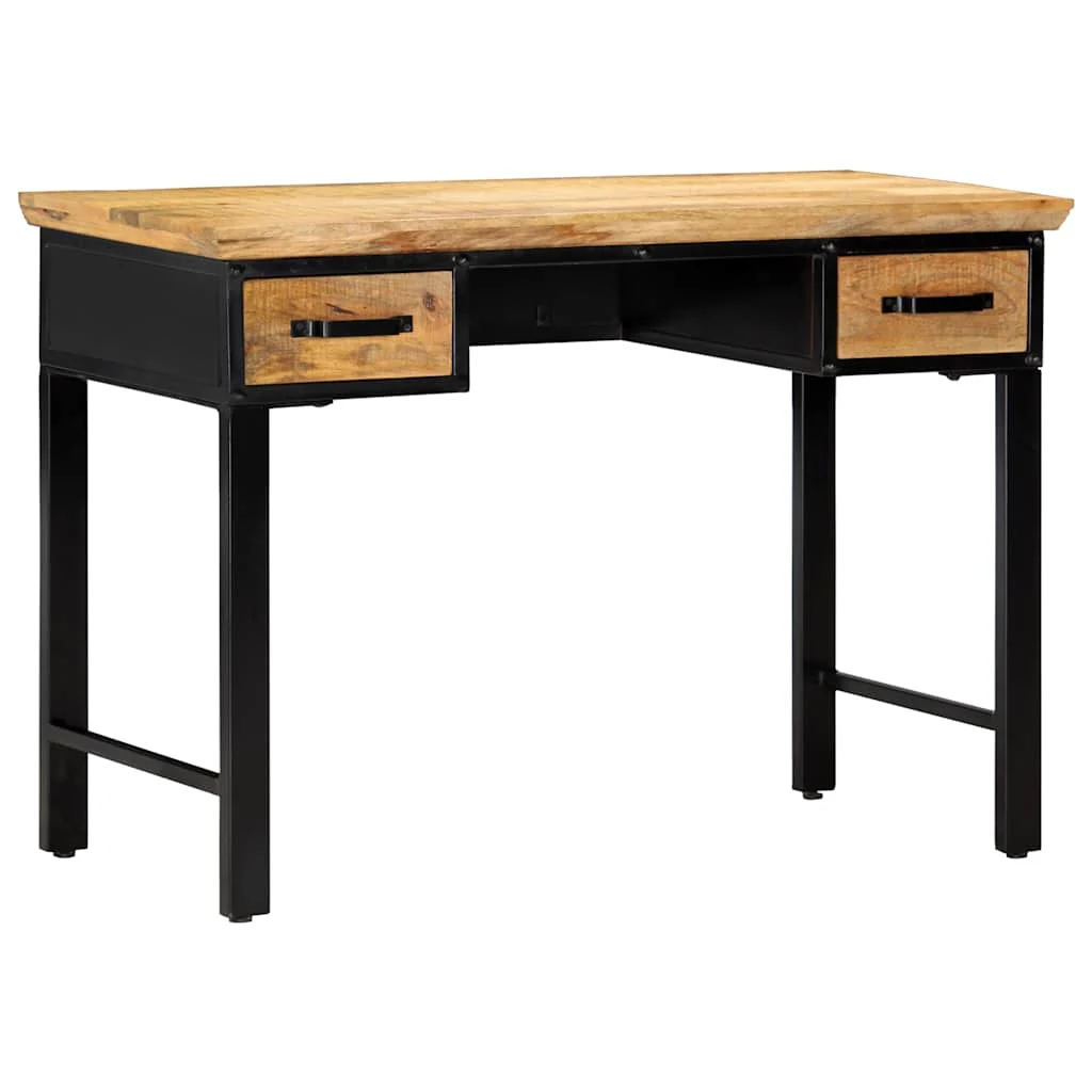 Table d'écriture 110 x 50 x 76 cm brun bois massif de manguier – vue d’ensemble