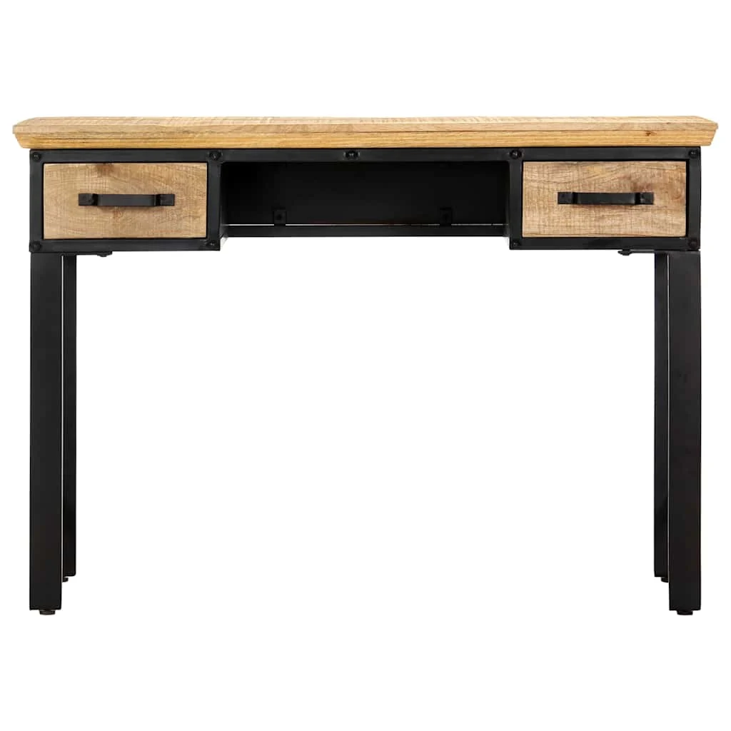 Table d'écriture 110 x 50 x 76 cm brun bois massif de manguier – vue de côté