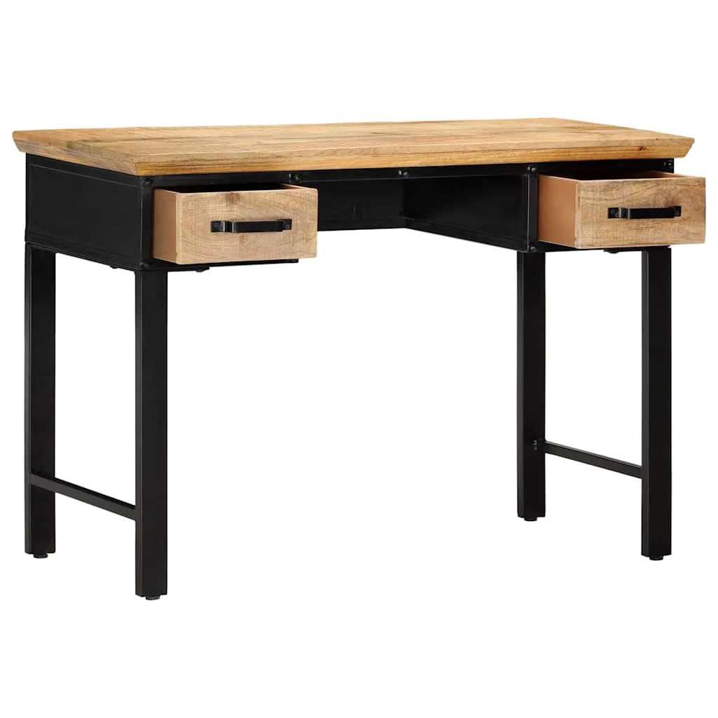 Table d'écriture 110 x 50 x 76 cm brun bois massif de manguier – vue de détail