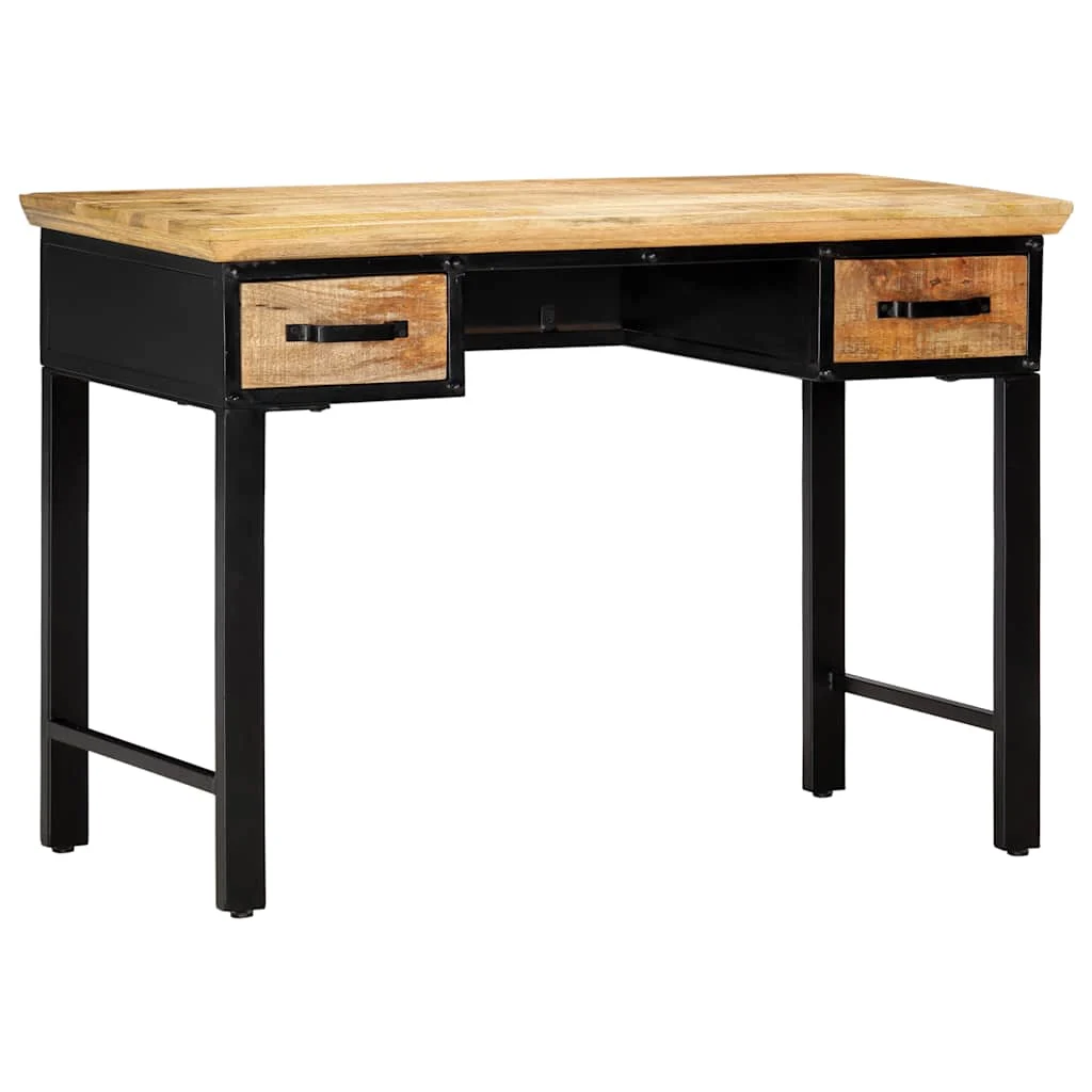 Table d'écriture 110 x 50 x 76 cm brun bois massif de manguier – vue en situation