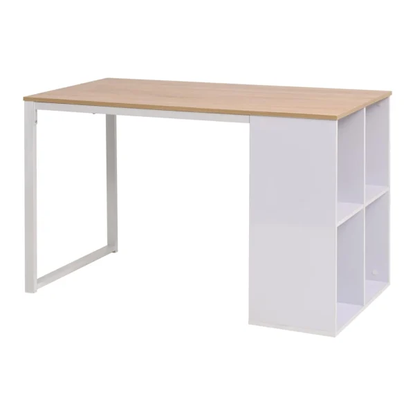 Table d'écriture 120 x 60 x 75 cm chêne et blanc bois d'ingénierie – vue d’ensemble