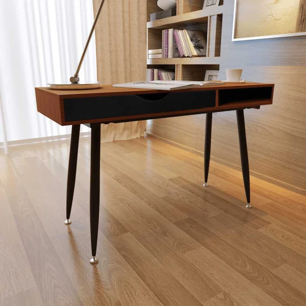 Table d'ordinateur 110 x 55 x 76 cm brun mdf – vue d’ensemble