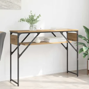 TableConsole 105 x 30 x 75 cm chêne artisanal bois d'ingénierie – vue d’ensemble
