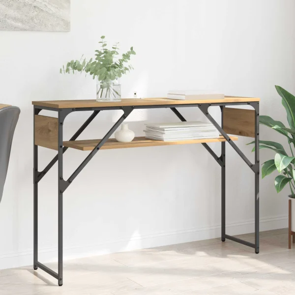 TableConsole 105 x 30 x 75 cm chêne artisanal bois d'ingénierie – vue d’ensemble