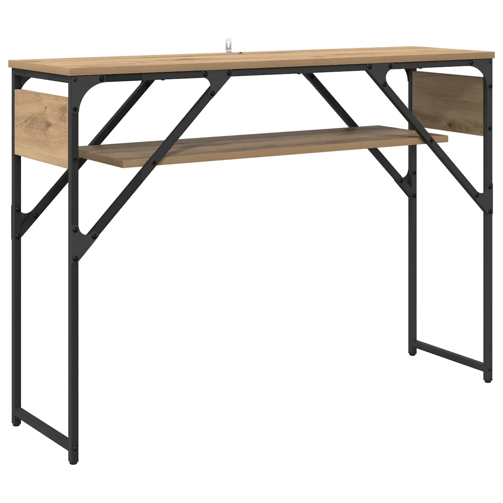 TableConsole 105 x 30 x 75 cm chêne artisanal bois d'ingénierie – vue de côté