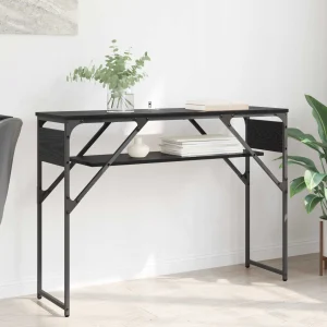 TableConsole 105 x 30 x 75 cm chêne noir bois d'ingénierie – vue d’ensemble
