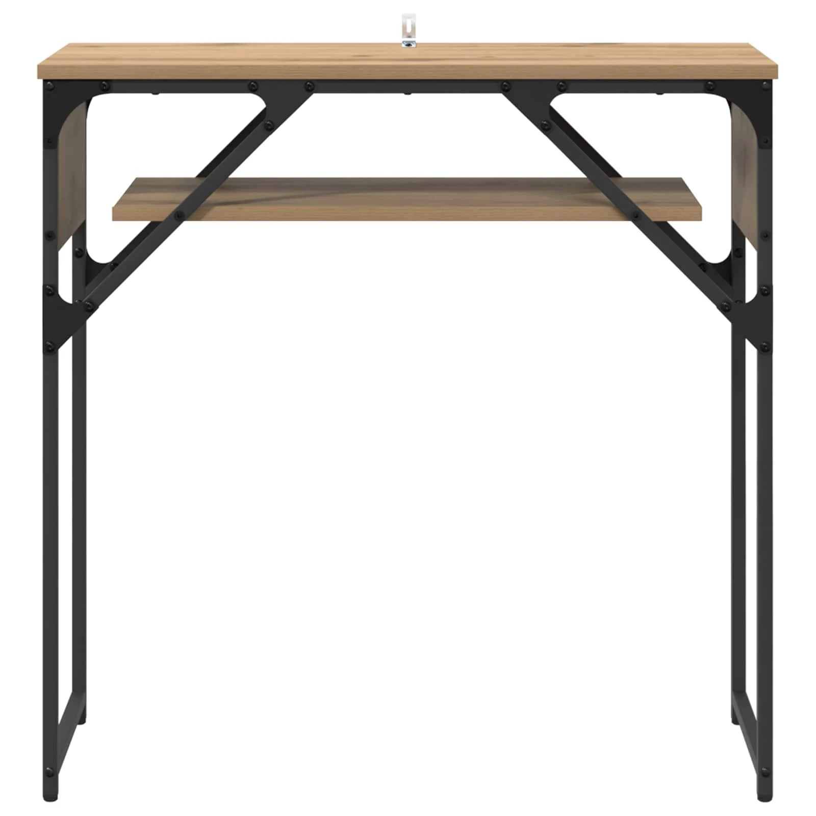 TableConsole 75 x 30 x 75 cm chêne artisanal bois d'ingénierie – vue de dessus