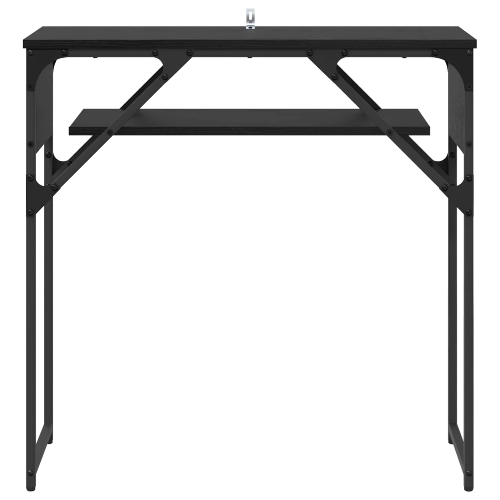 TableConsole 75 x 30 x 75 cm chêne noir bois d'ingénierie – vue de dessus