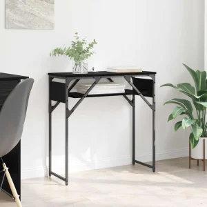 TableConsole 75 x 30 x 75 cm chêne noir bois d'ingénierie – vue d’ensemble