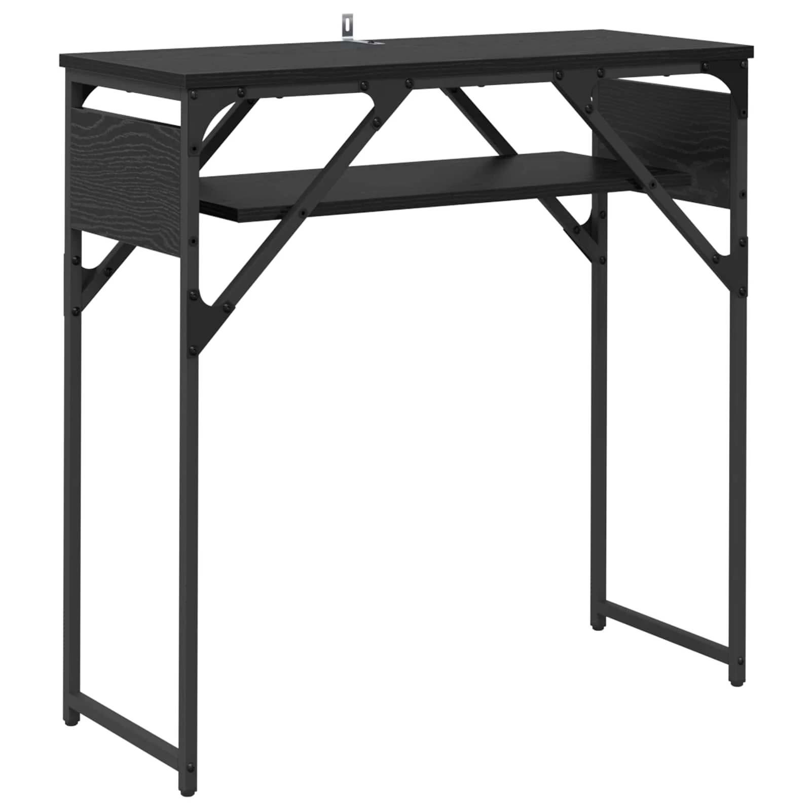 TableConsole 75 x 30 x 75 cm chêne noir bois d'ingénierie – vue de côté