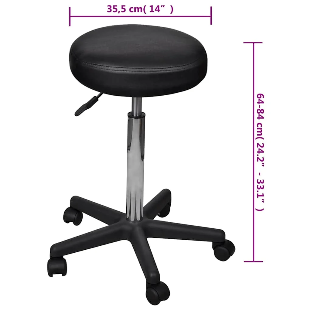 Tabourets de bureau lot de 2 35,5 x 35,5 x 98 cm noir similicuir – vue en situation