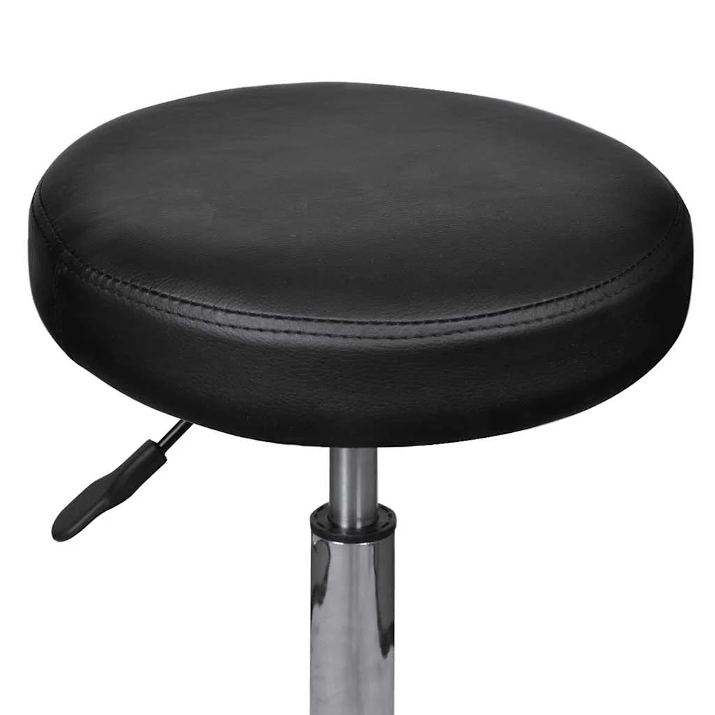 Tabourets de bureau lot de 2 35,5 x 35,5 x 98 cm noir similicuir – vue de côté